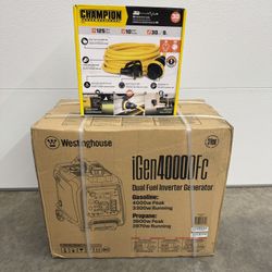 Westinghouse 4,000-Watt Gas and Propane Powered Portable Inverter Generator with Remote Electric Start, LED Data Center $749.99 plus tax at Home Depot