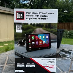 Dual Electronics 7" Touchscreen Portable Dash Mount Car Stereo Receiver with Wireless Apple CarPlay & Android Auto – Bluetooth, USB – DMD7W (New)