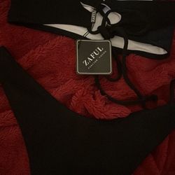  Brand 🆕 Zaful Black Bikini 👙 Size Large 