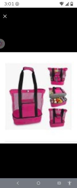 Double Layer Beach Bag with Insulated Layer