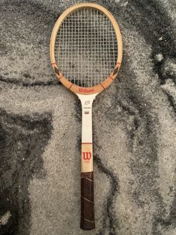 Vintage Wilson Jimmy Connors Autograph Wooden Tennis Racquet Med 4 3/8"