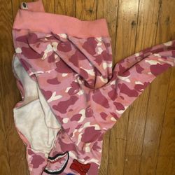 pink bape hoodie 