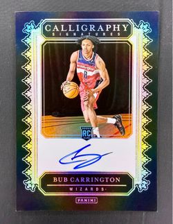 2024 Panini Basketball Bub Carrington Calligraphy Signatures Rookie RC Wizards