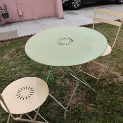 Folding Antique Patio Metal  Table 