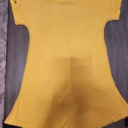 Cable&gauge Dress, Mustard Yellow Color. Slit Sleeve. Size S/P