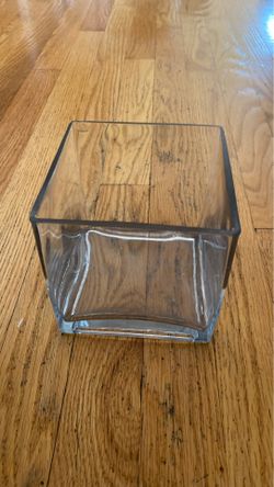 Square glass vase