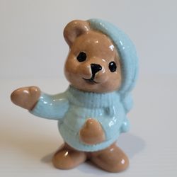 Unknown Porcelain Teddy Bear Figurine 4" Tall.

