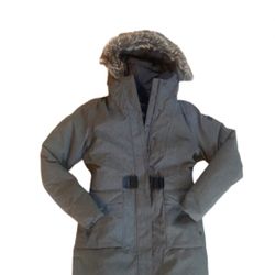 Womens North Face Brooklyn Jacket Down parka coat Coastal grey XS