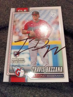 Travis Bazzana signed autograph MLB card Cleveland guardians