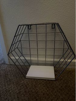 Silver metal shelf