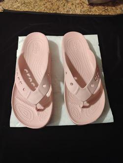 women's pink croc sandals