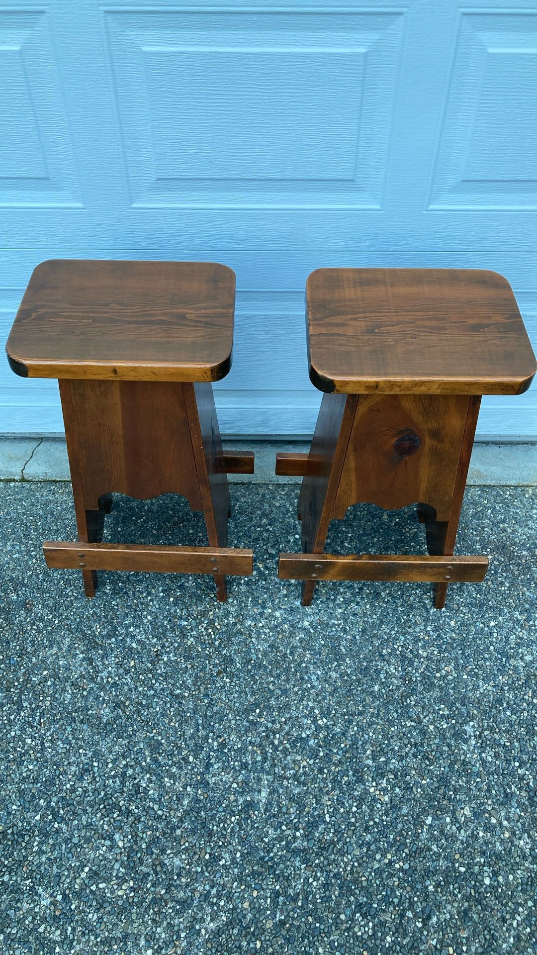 A pair of wooden Bar stools
