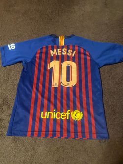 FC Barcelona Messi #10 Authentic Soccer Jersey kids size large