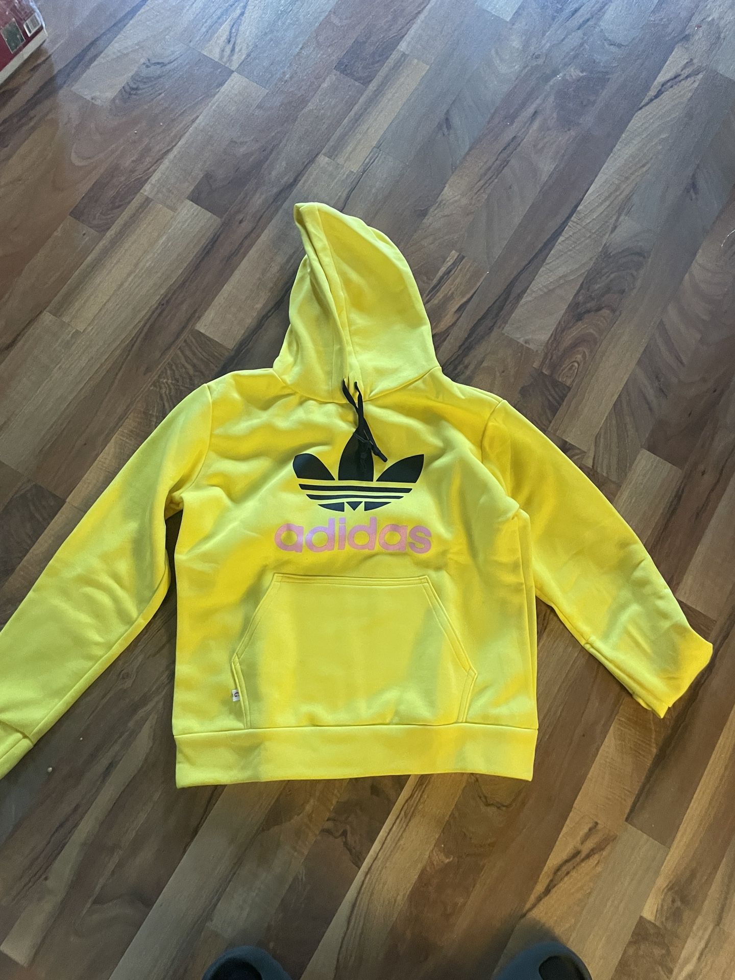 Large yellow adidas hoodie