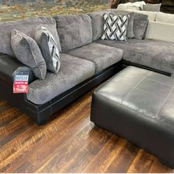 2 Piece RAF LAF Two Tone Sectional Couch / Living Room Set 👈 Brand New 🌟 Delivery Available ✔️