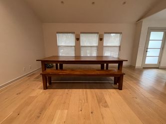 Crate & Barrel dining table & benches