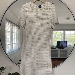 Gap White Crochet Dress - L (Large)