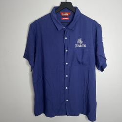 Baker Skateboards Jollyman Short Sleeve Button Down Shirt Mens XL Blue NWT