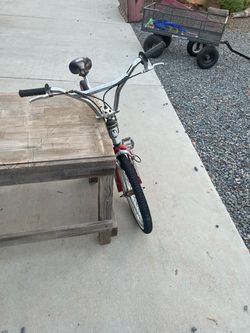 Red and grayish bike