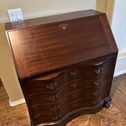 Vintage Mahogany Slant Top Secretary Desk