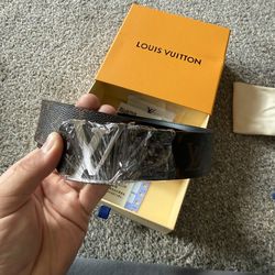 Louis Vuitton Belt Silver Buckle Brown Leather Reversible