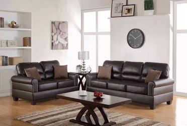 2-Piece Sofa Set Sofa & Loveseat-Espresso