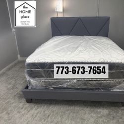 Brand New Queen Bed Frame With Mattress & Boxspring For Only $349 🚨