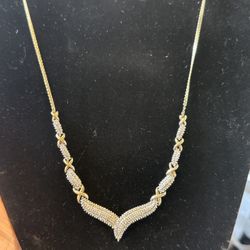 Gold Plate on Sterling Silver Natural 100+ Diamond KA 1772 Karizia Spa Necklace