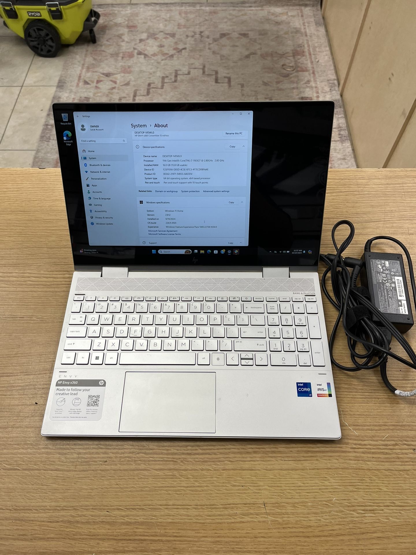 HP Pavilion x360 Convertible 15" Touch Intel Core i7-1165G7 16GB RAM 512GB SSD