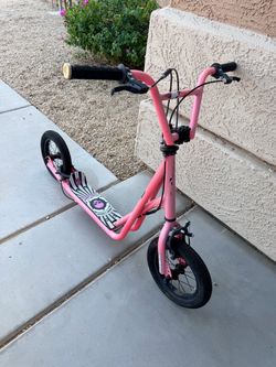 Mongoose Expo Air Tire Pink Scooter 12" Wheels, Dual Hand Brakes, Ages 6+