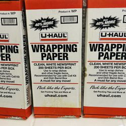 U HAUL® WRAPPING PAPER CLEAN, WHITE NEWSPRINT 200 SHEETS PER BOX Use to wrap dishes and other fragile items. Brand new in box