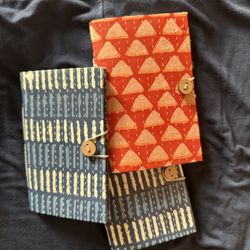 Lot of 3 beautiful Pier One blue, peach blank Unlined NOTEBOOK JOURNAL SKETCHPAD. NWOT