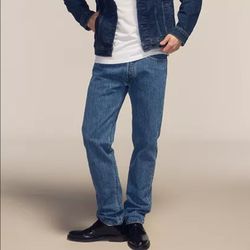 Levis Original 501 Jeans Straight Leg Button Fly Medium Wash 36x30