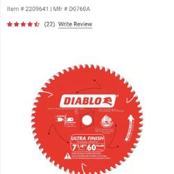 *"*"" #30 Brand New Diablo 7 1/4 W/60 Teeth Circular Saw Blades *"*"