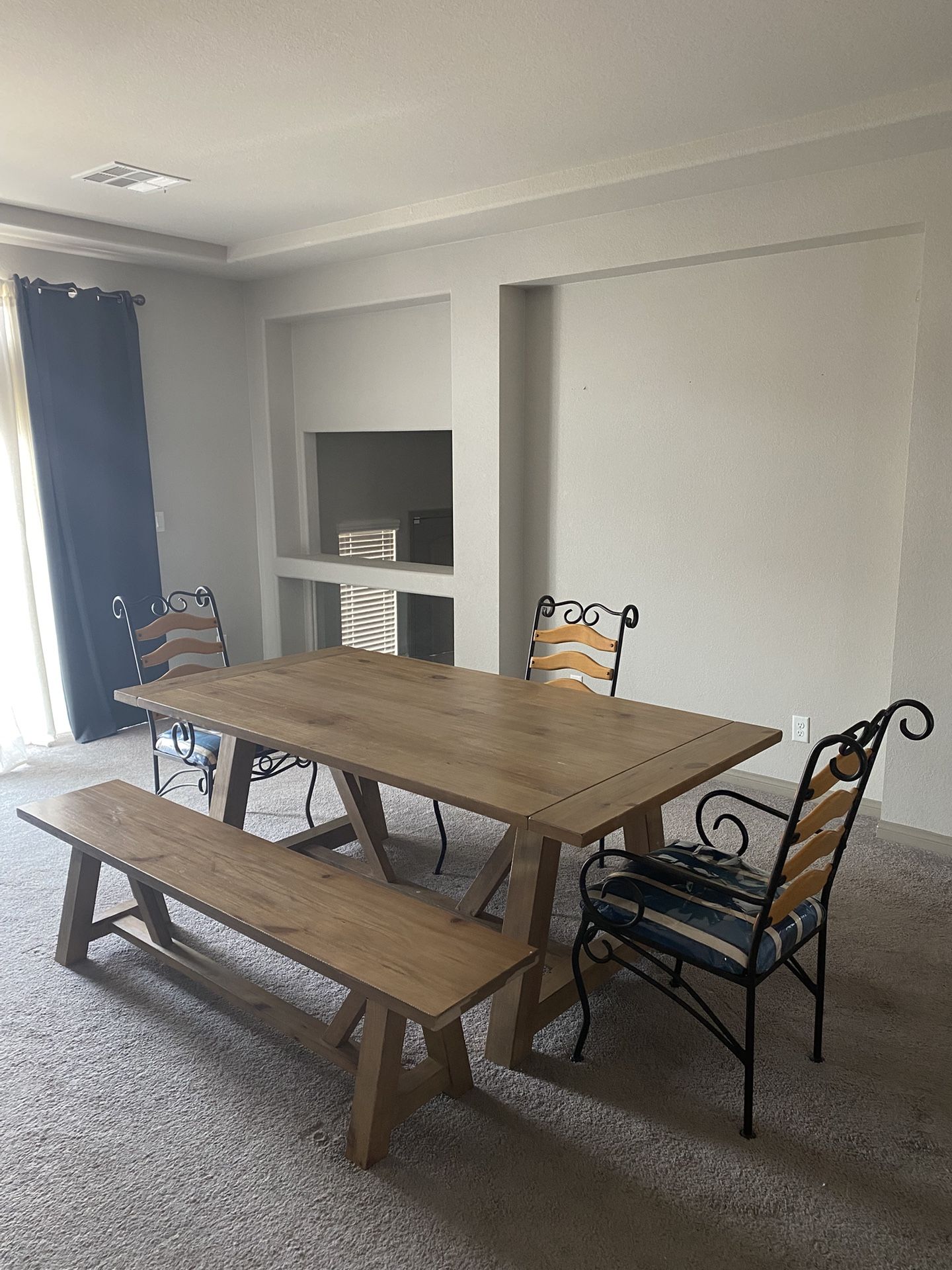 Dining Room Table with bench and chairs