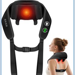 New-Shiatsu Neck and Back Massager, Shoulder Massager for Pain Relief Deep Tissue, Cordless 4D Deep Tissue Kneading Massage Pillow with Heat for Neck,