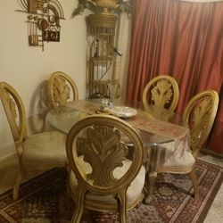 dining table and 6th charis