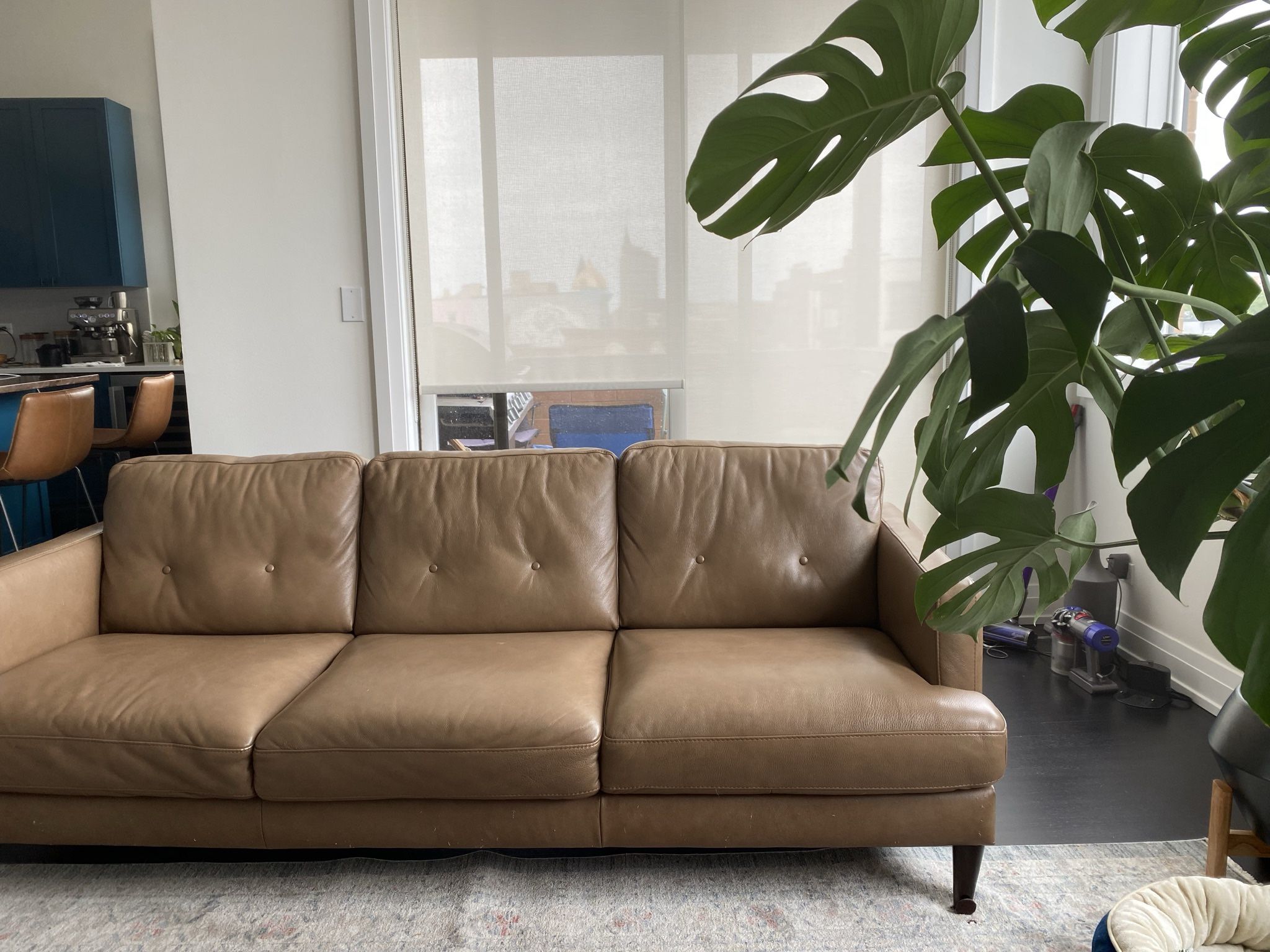 Leather Sofa, Couch, With Free Furniture Care Kit Gift