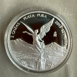 2015 2oz PROOF MEXICO LIBERTAD SILVER COIN 