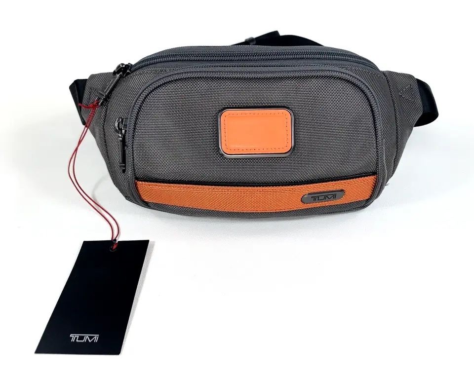 TUMI GEN 4.3 Waist Pack Fanny Pack Charcoal Orange 5.5