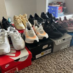 Lot of (8) Womens Nike / Adidas Sneakers: Size 9: Lightly Used