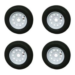 2-Pack Trailer Wheel & Tire #426 ST205/75D14 205/75 D 14" LRC 5 Hole White Spoke