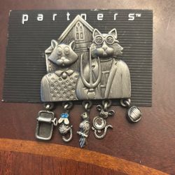 Farmer Cat Partners Pin Pewter