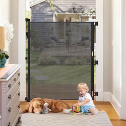 NEW 65" Tall x 55" Wide Retractable Gate for Baby & Pets