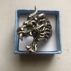 925 sterling silver Dragon head ring size 11