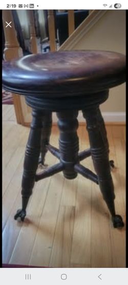 Piano Stool--1860 Vintage mahogany wood