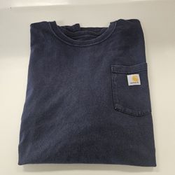 Mens Blue 2xl Carhart Pocket T Shirt Navy