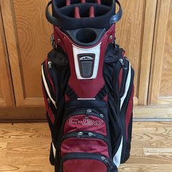 Sun Mountain C-130 Golf Cart Bag in Red, Black & White