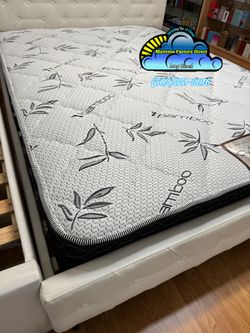 Queen black bamboo mattress and Boxspring bed set new Colchon y tambor