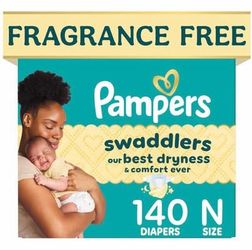 Pampers Swaddlers Diapers, Size Newborn (10 Lbs), 140 Count